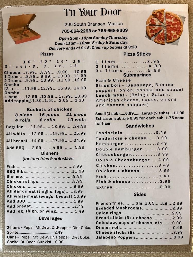 Tu Your Door Pizza 1 Items