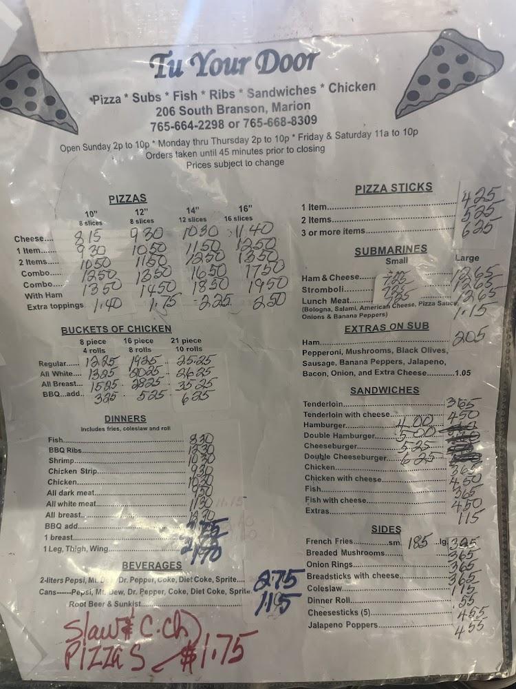 Tu Your Door Pizza Menu image 3